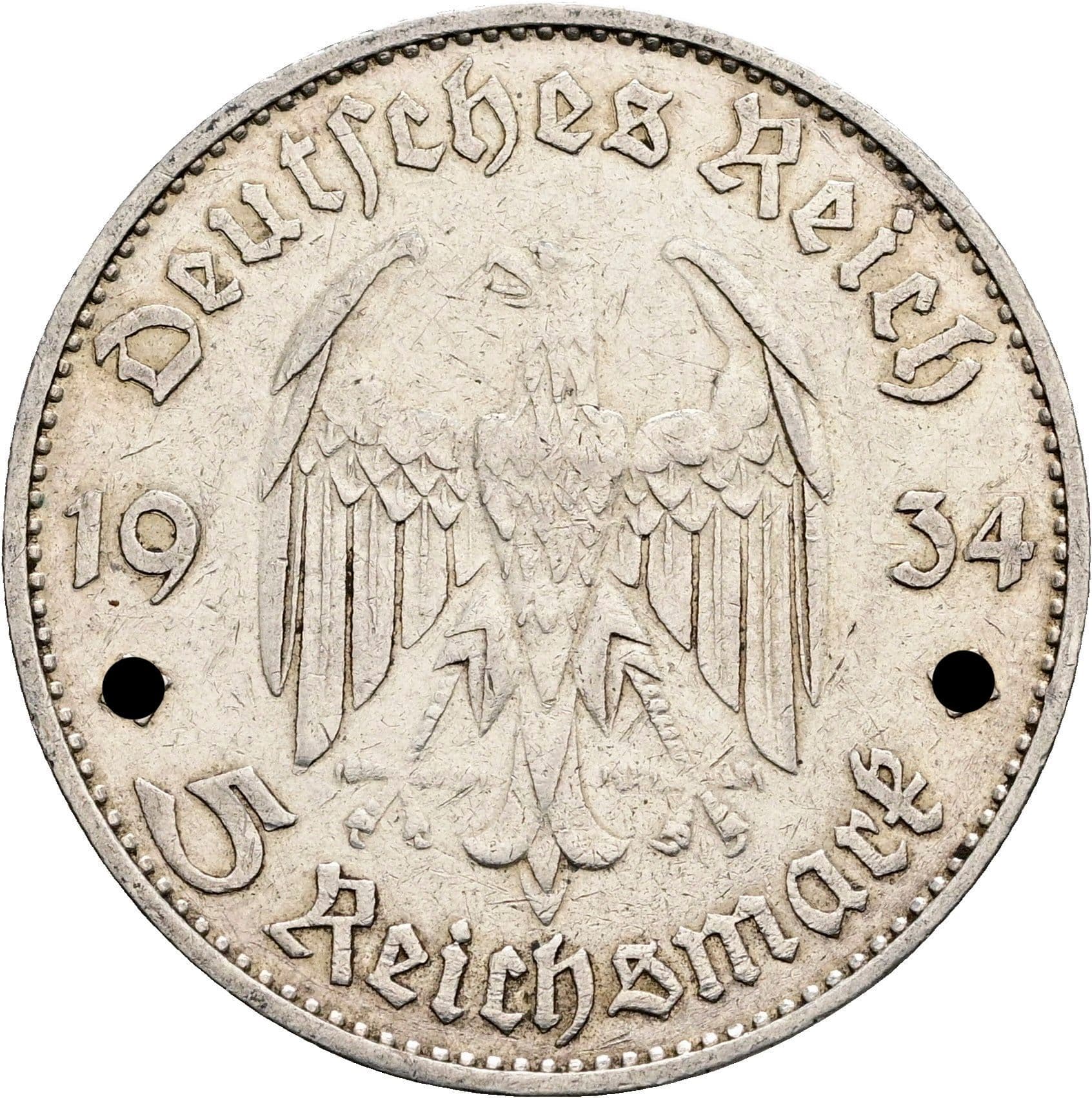 5 Reichsmark 1934 D – Rückseite