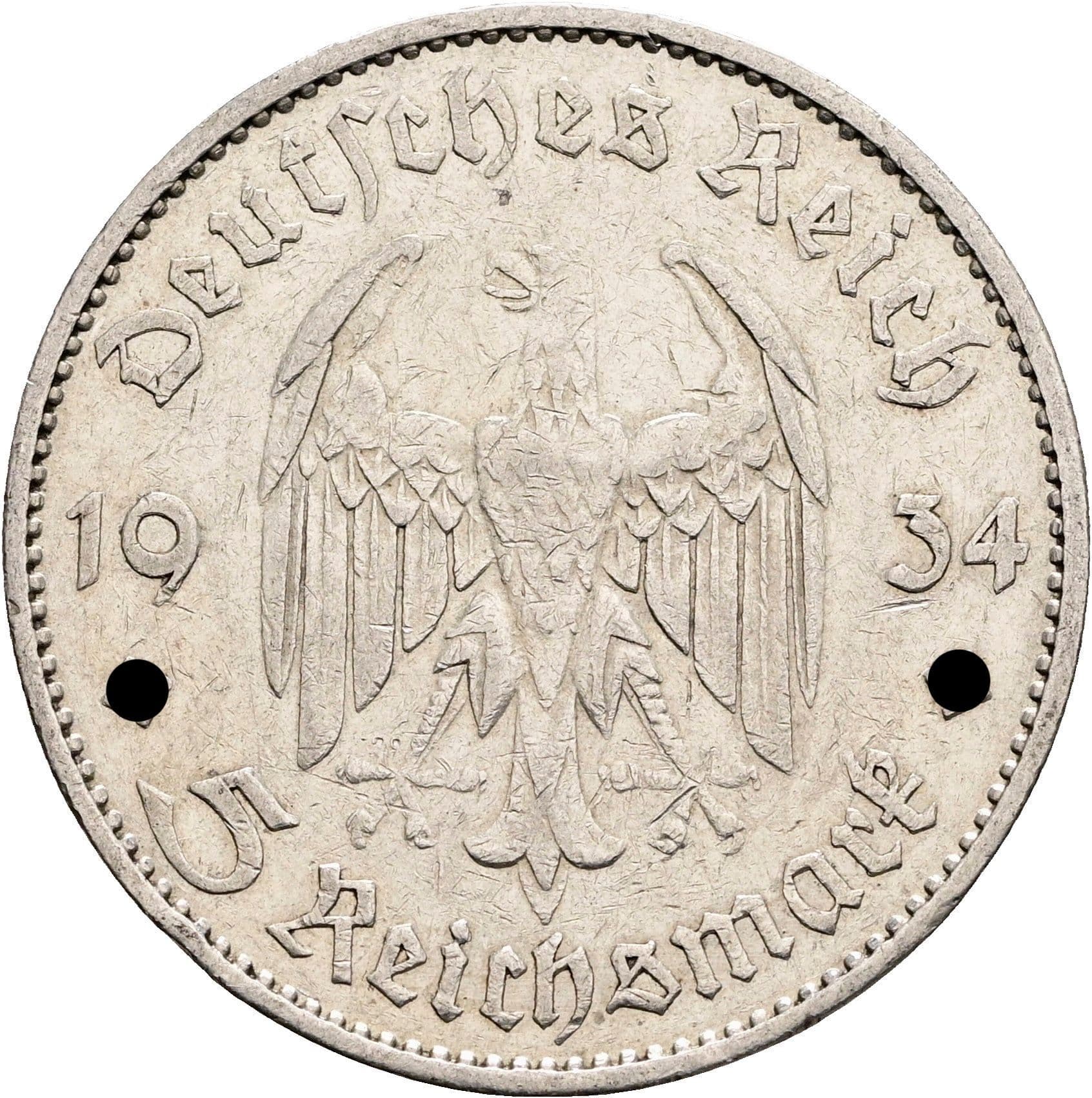 5 Reichsmark 1934 E – Rückseite