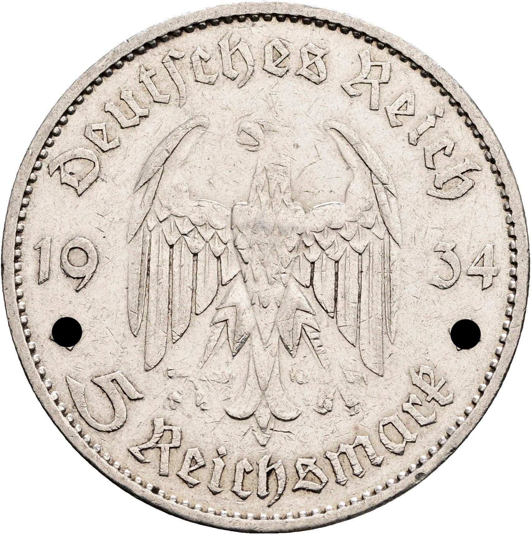 5 Reichsmark 1934 A – Rückseite