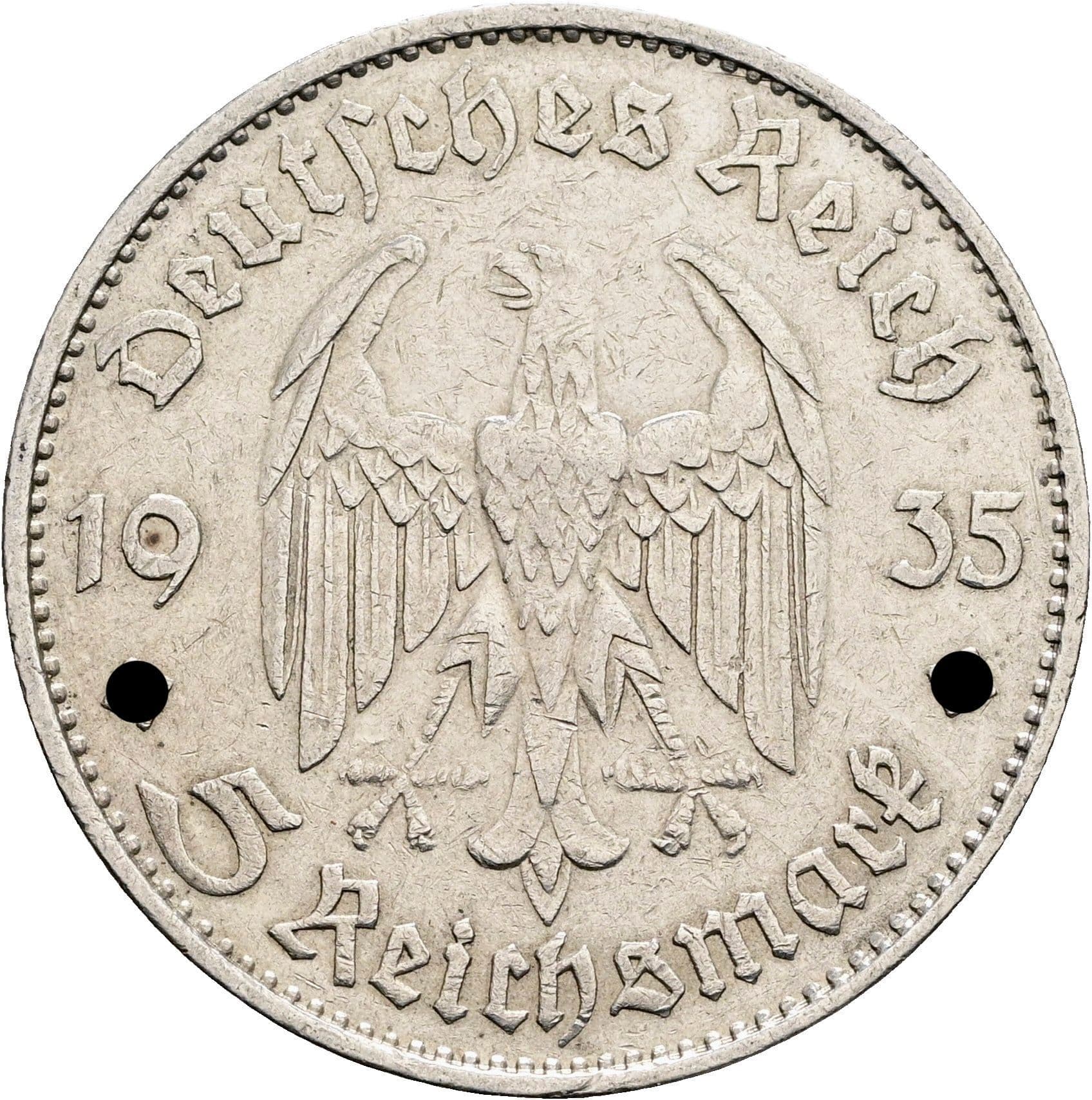 5 Reichsmark 1935 D – Rückseite