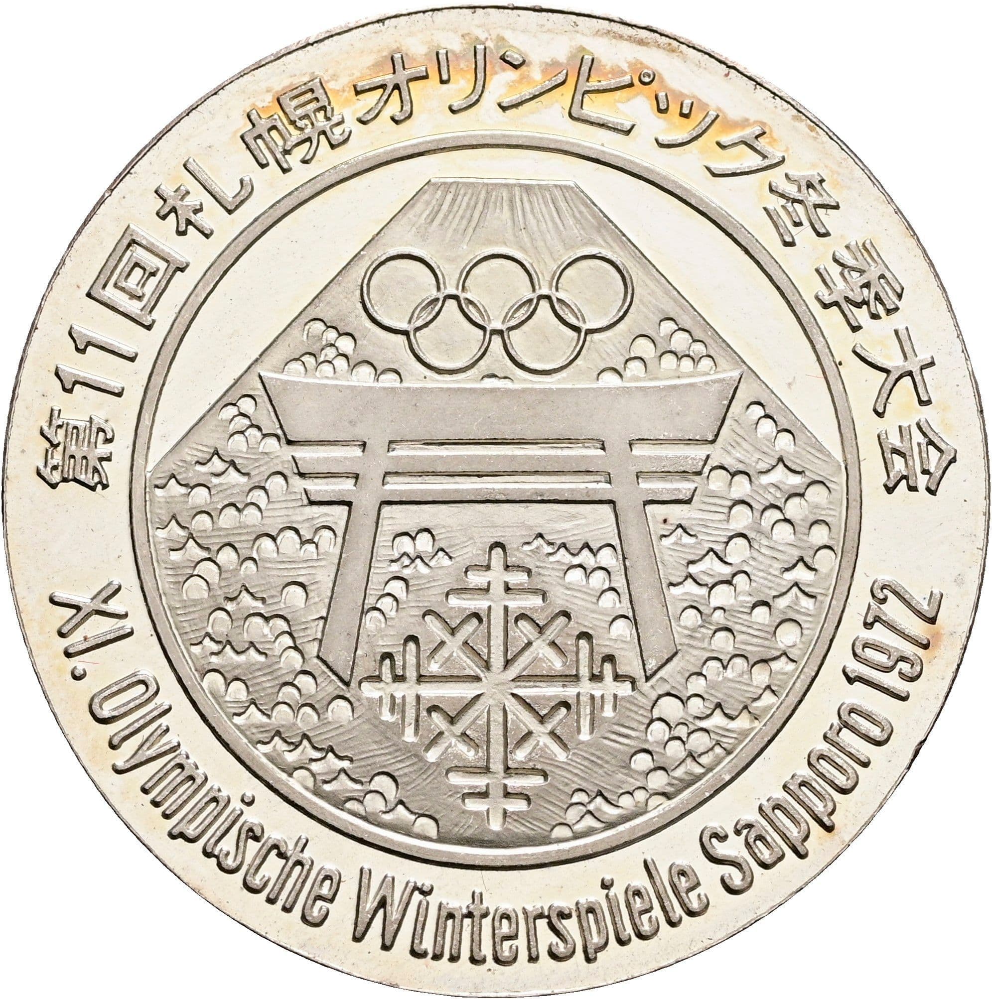 Silbermedaille "Olympische Winterspiele Sapporo 1972" o. J. – Vorderseite