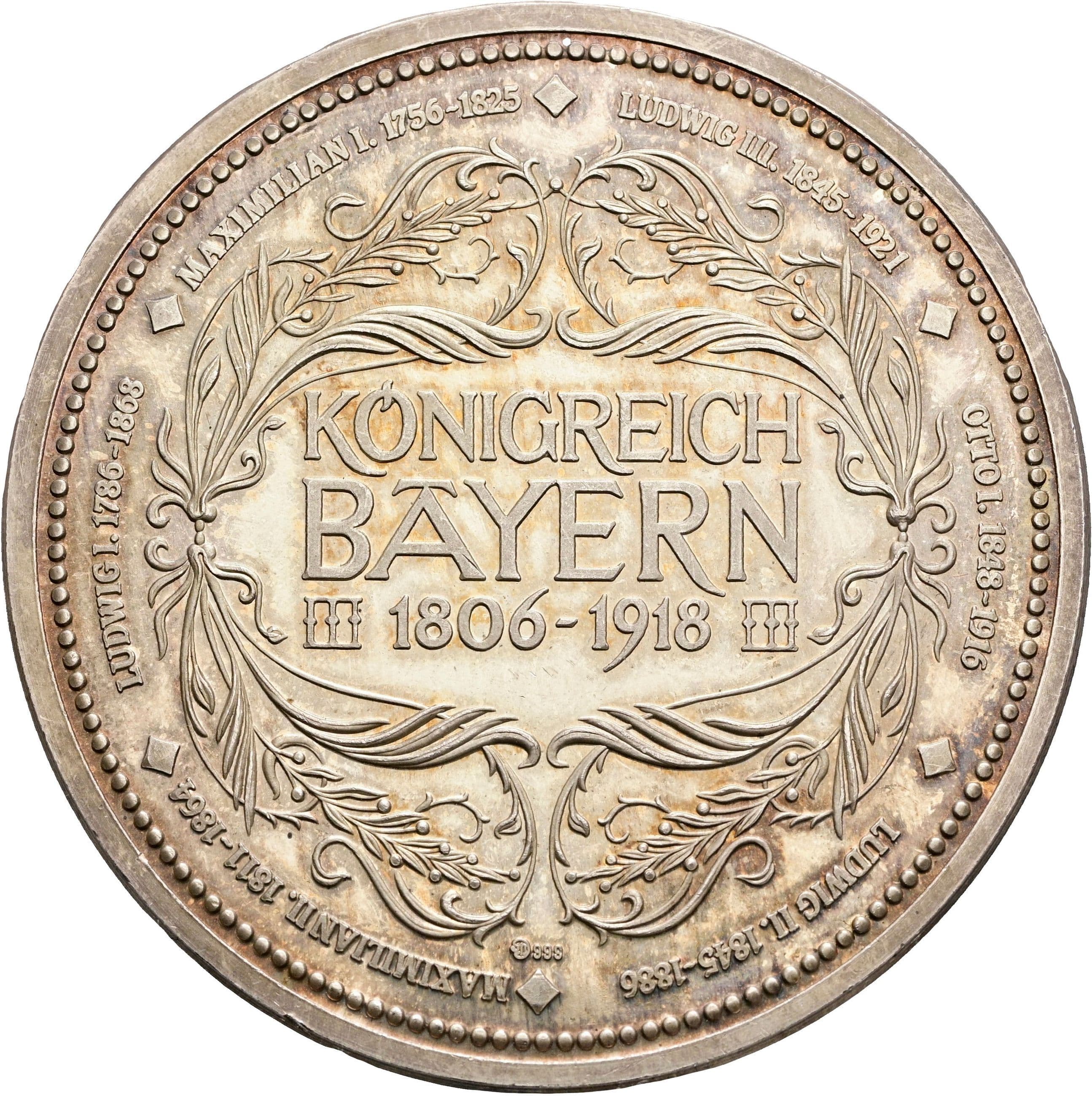 Silbermedaille "Königreich Bayern" o. J. – Vorderseite