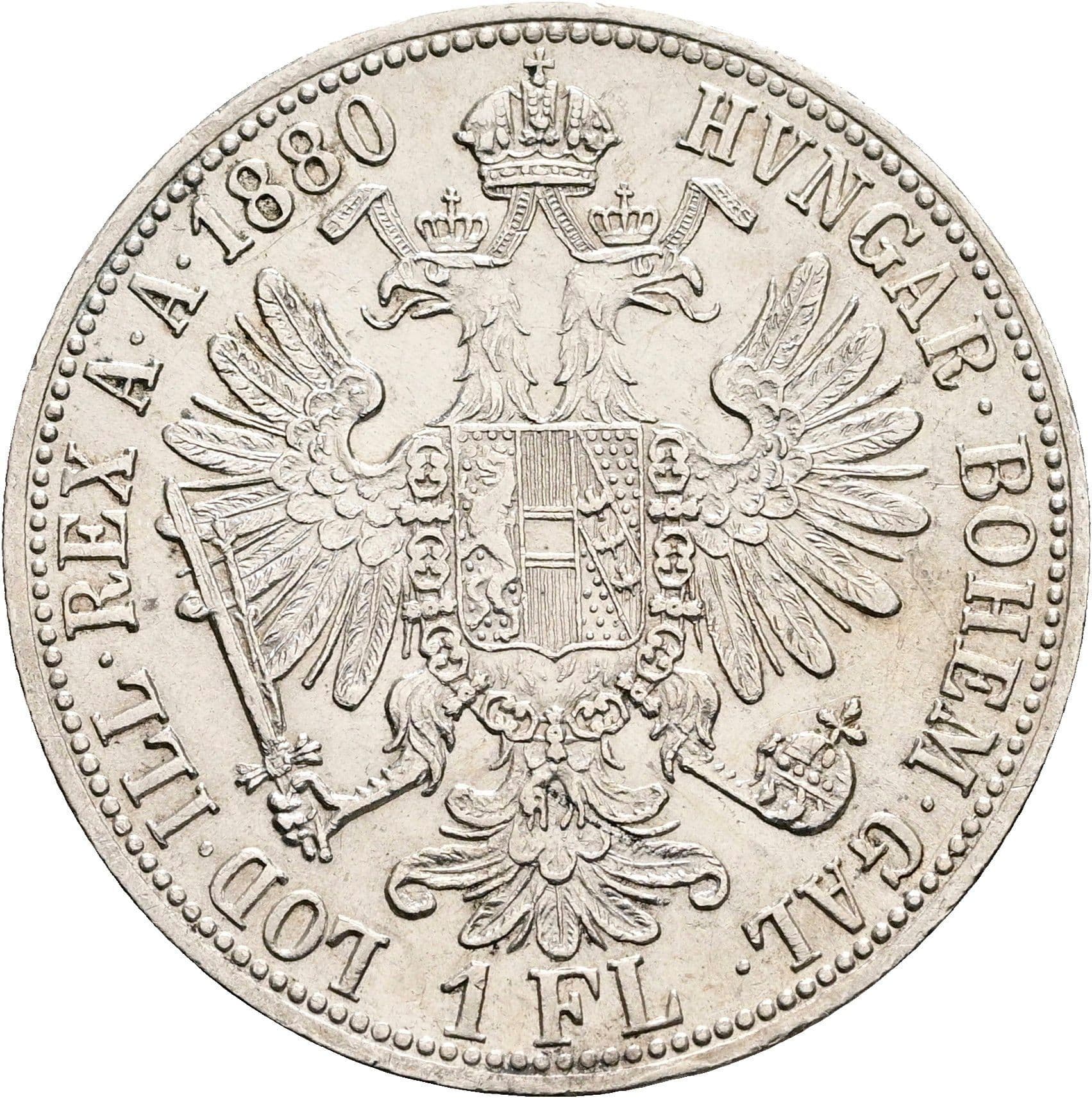 1 Gulden Franz Joseph I. 1848-1916 1880 – Rückseite