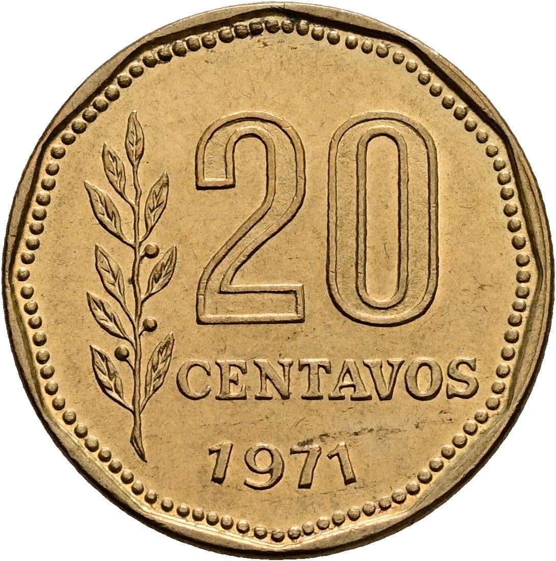 20 Centavos 1971 – Rückseite