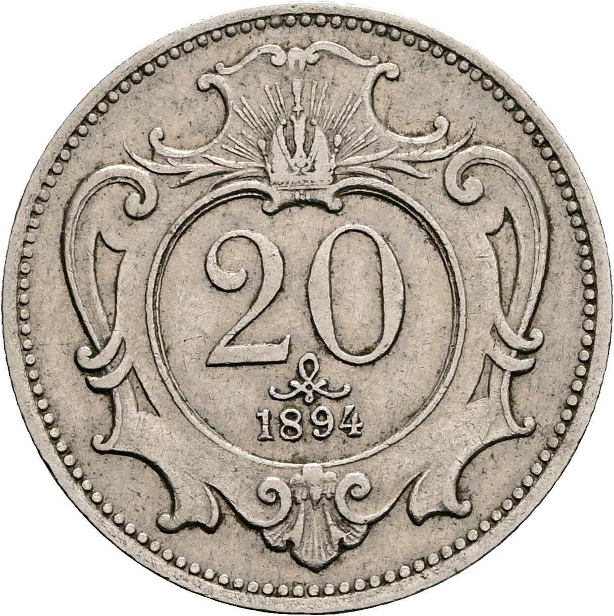 20 Heller Franz Joseph I. 1848-1916 1894 – Vorderseite