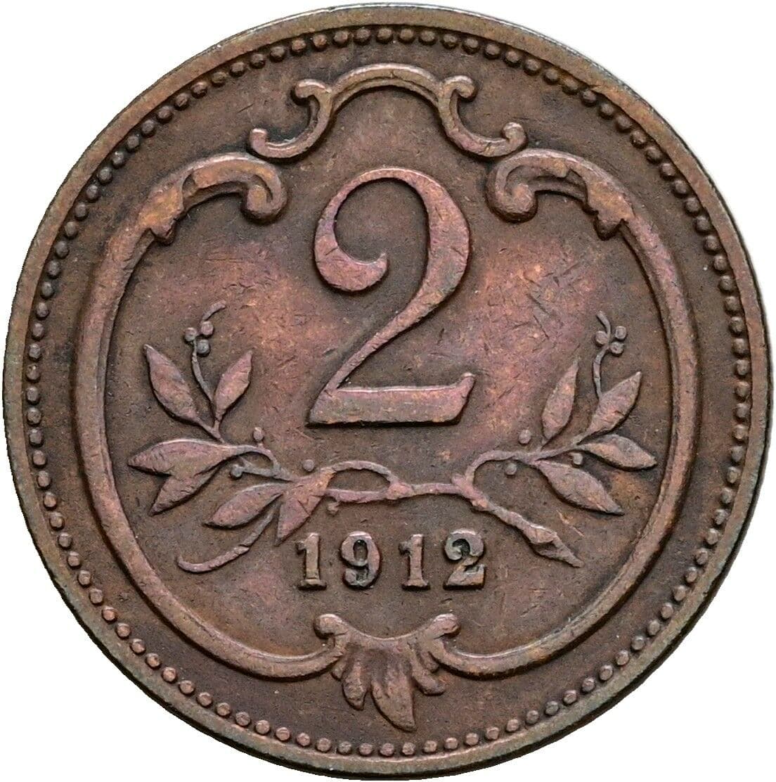 2 Heller Franz Joseph I. 1848-1916 1912 – Vorderseite
