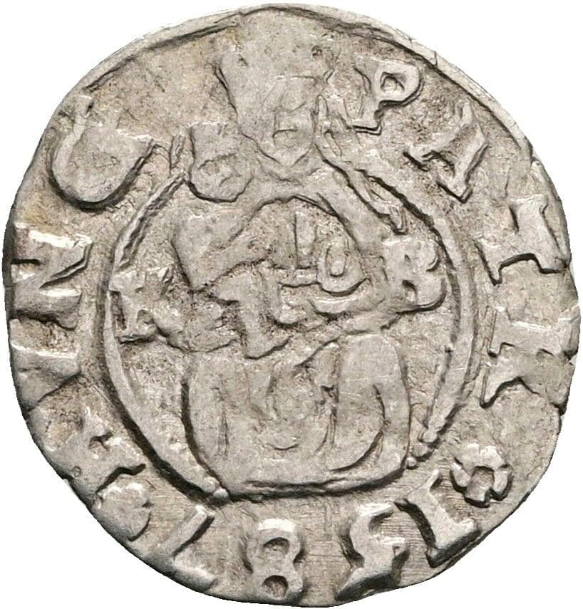 Denar Rudolph II. 1576-1612 1587 KB, Kremnitz – Vorderseite