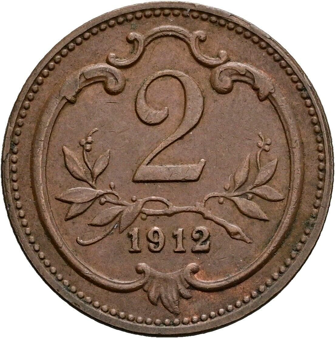 2 Heller Franz Joseph I. 1848-1916 1912 – Vorderseite