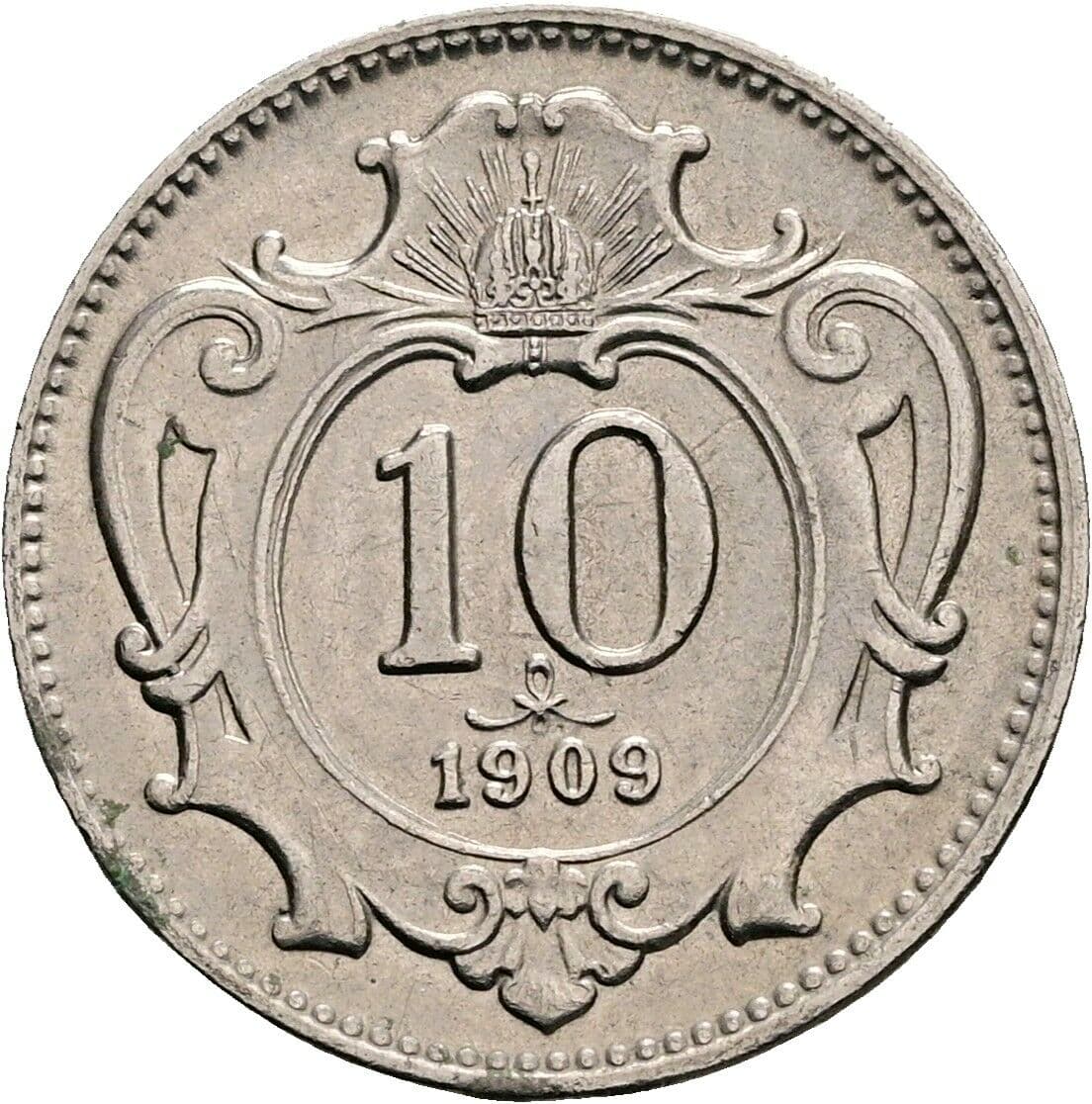 10 Heller Franz Joseph I. 1848-1916 1909 – Vorderseite