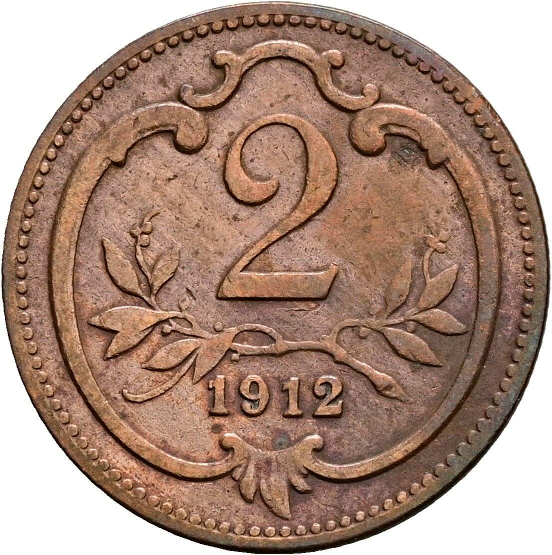 2 Heller Franz Joseph I. 1848-1916 1912 – Vorderseite