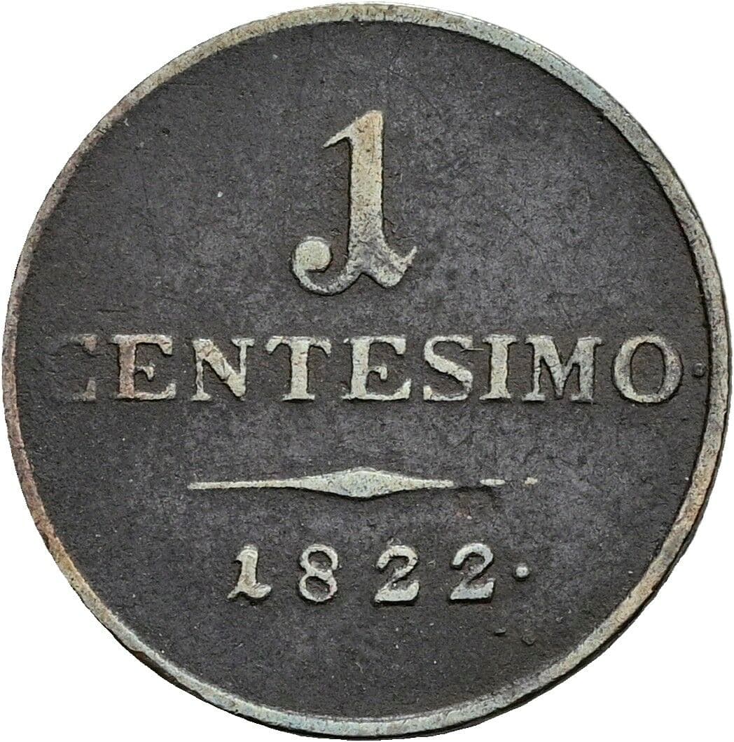 1 Centesimo Franz II. (I). 1792-1835 1822 M – Vorderseite