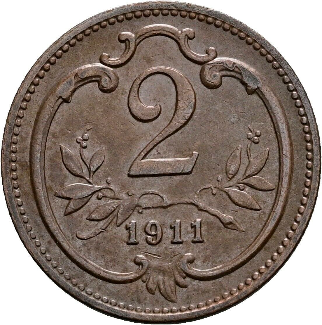 2 Heller Franz Joseph I. 1848-1916 1911 – Vorderseite