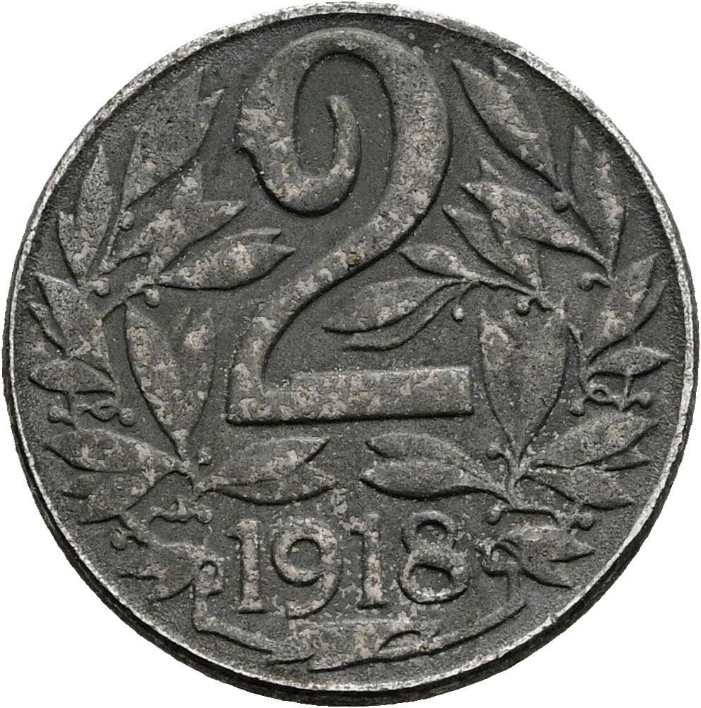 2 Heller Karl I. (1916-1918) 1918 – Vorderseite