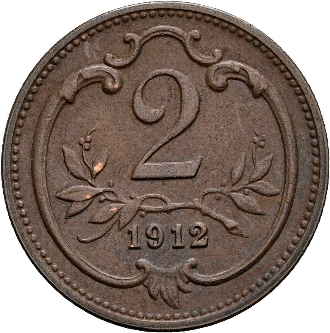 2 Heller Franz Joseph I. 1848-1916 1912 – Vorderseite