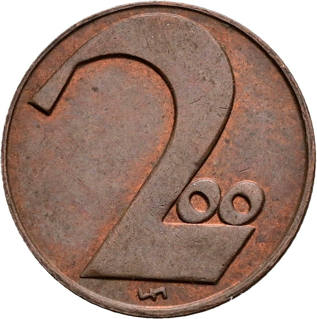 200 Kronen/2 Groschen 1924 – Vorderseite
