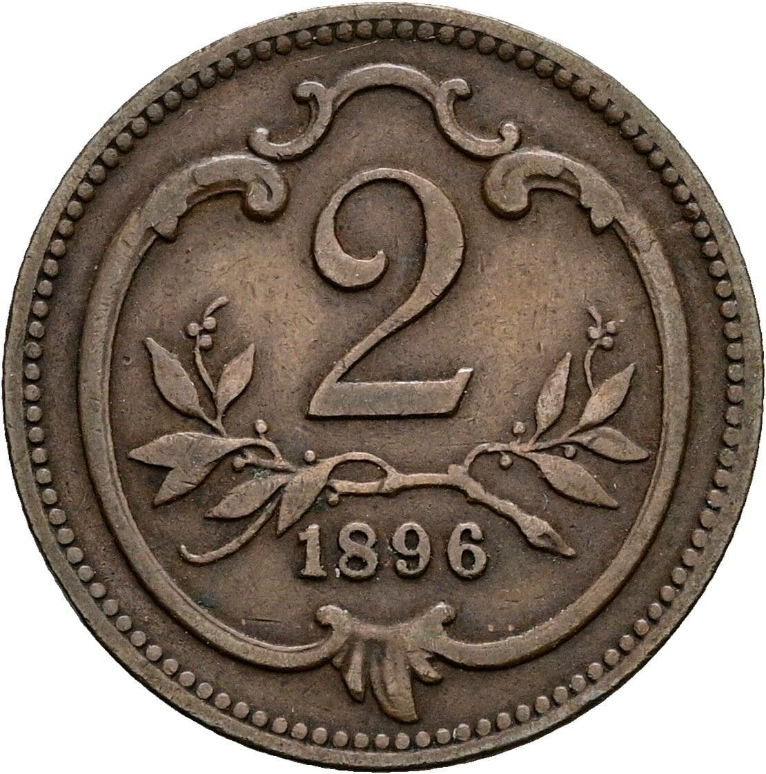 2 Heller Franz Joseph I. 1848-1916 1896 – Vorderseite