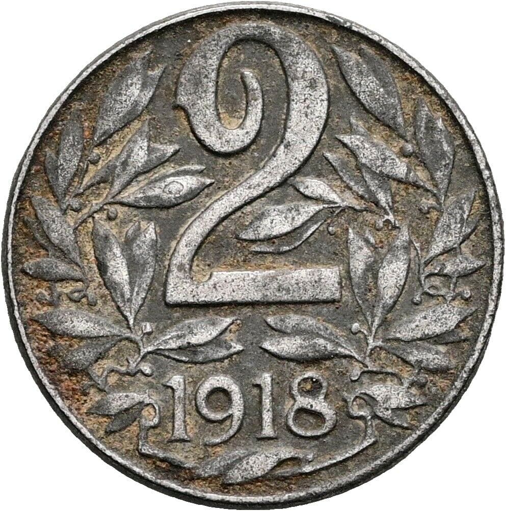 2 Heller Karl I. (1916-1918) 1918 – Vorderseite