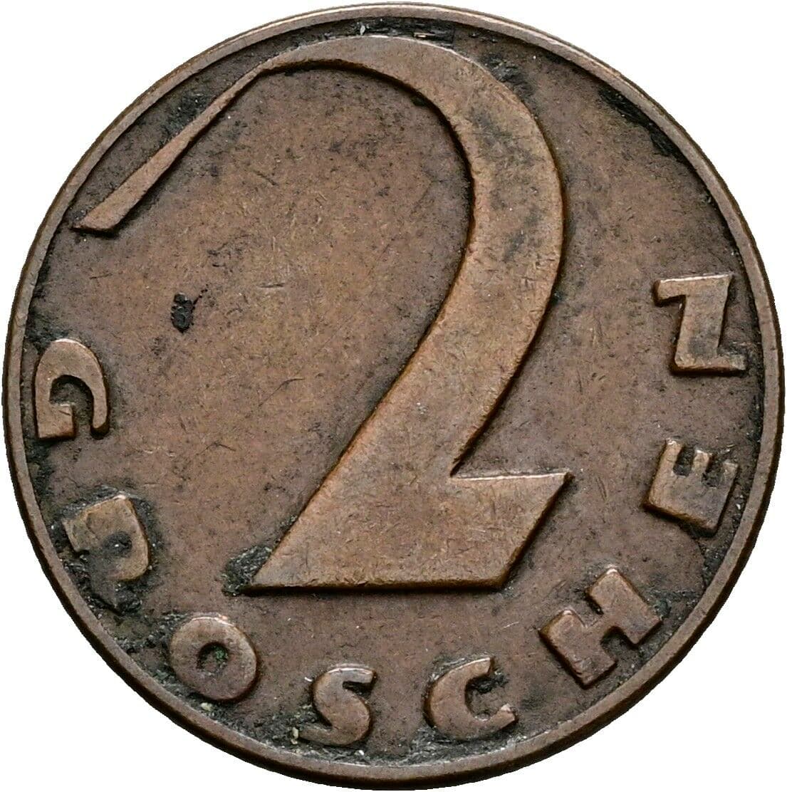 2 Groschen 1934 – Vorderseite
