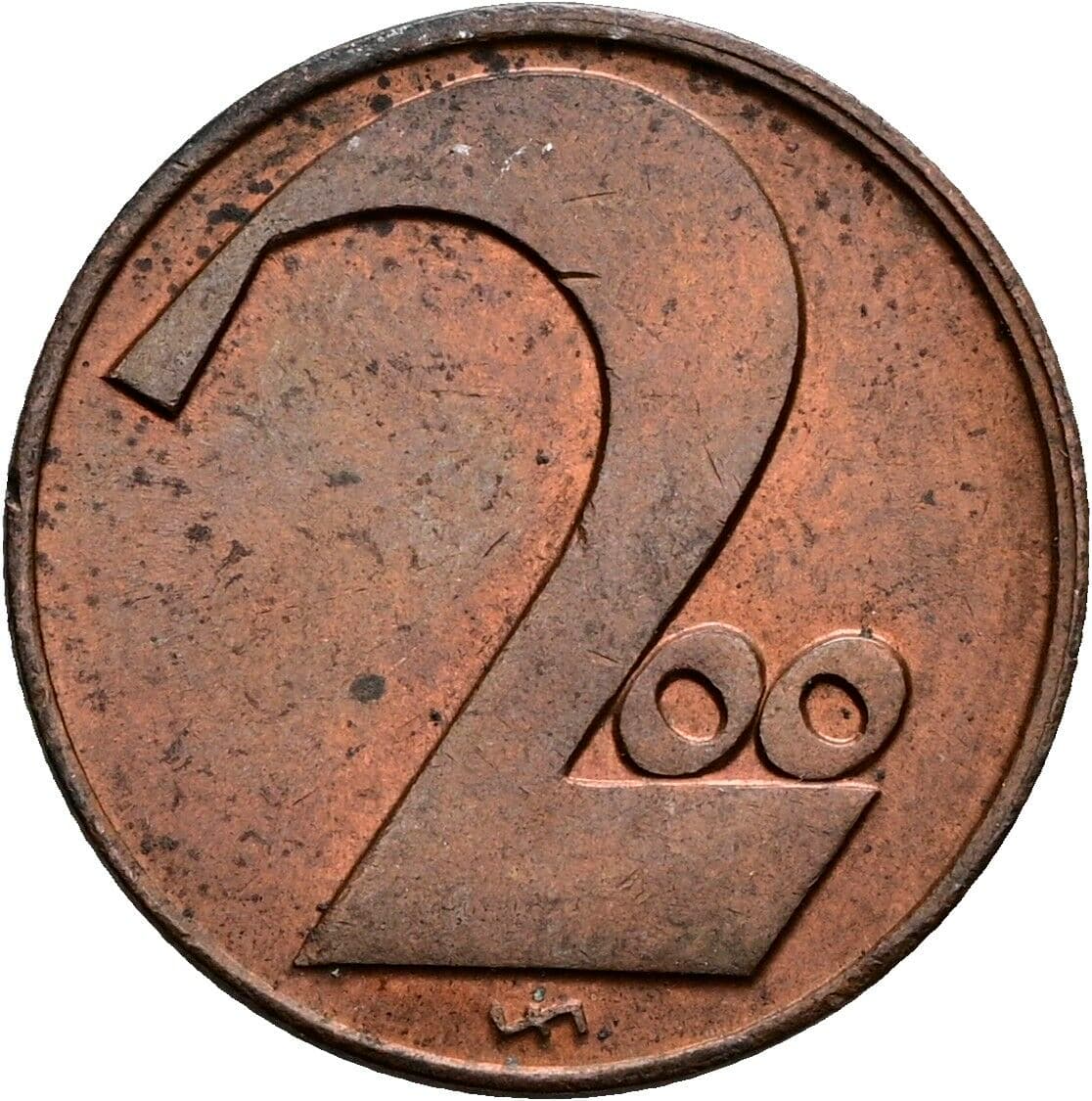 200 Kronen/2 Groschen 1924 – Vorderseite