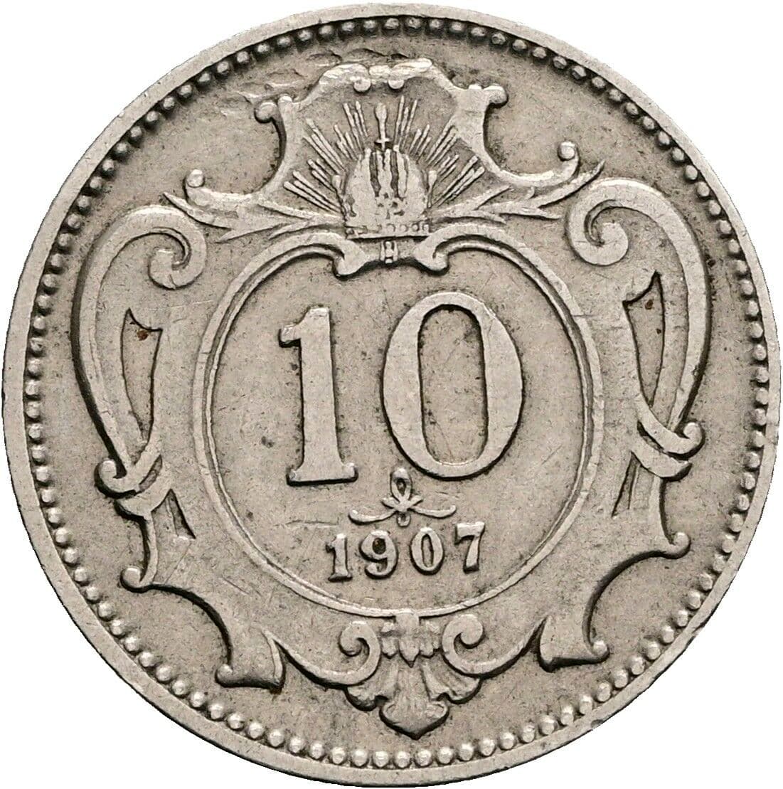 10 Heller Franz Joseph I. 1848-1916 1907 – Vorderseite