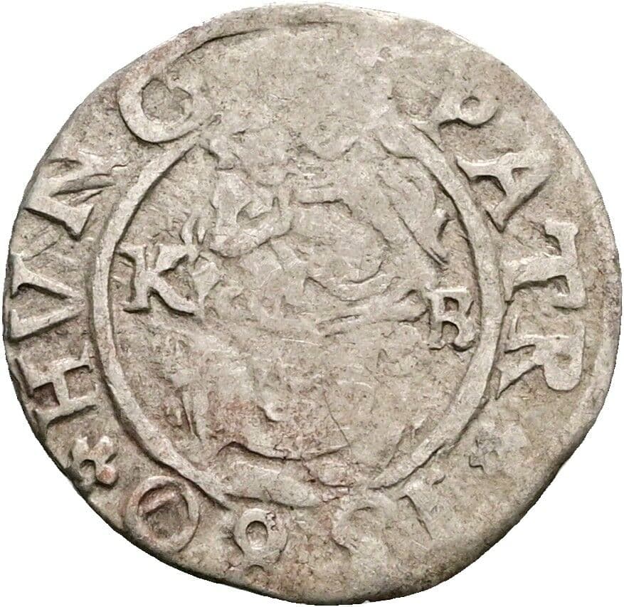 Denar Rudolph II. 1576-1612 1580 KB, Kremnitz – Vorderseite