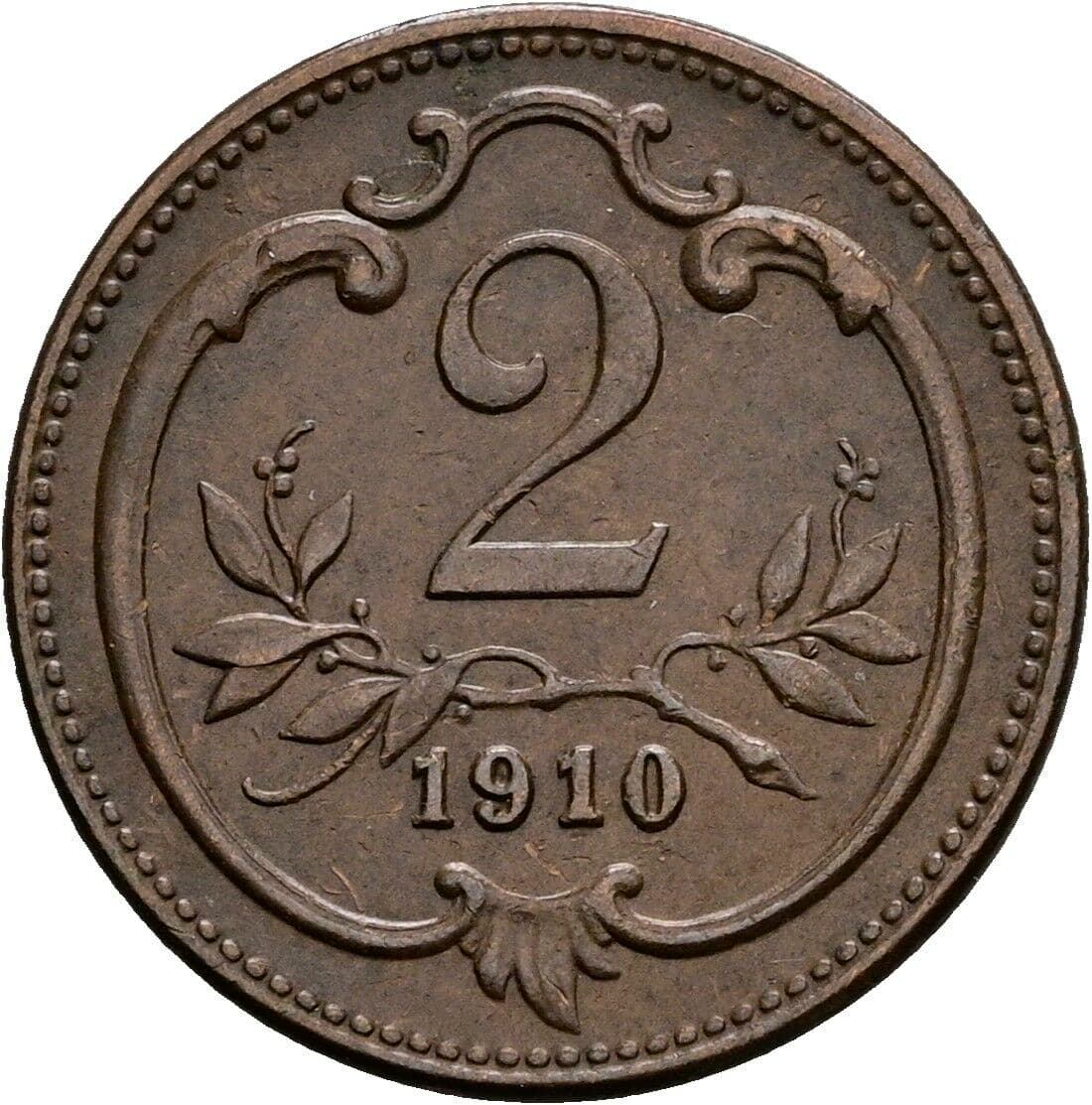 2 Heller Franz Joseph I. 1848-1916 1910 – Vorderseite