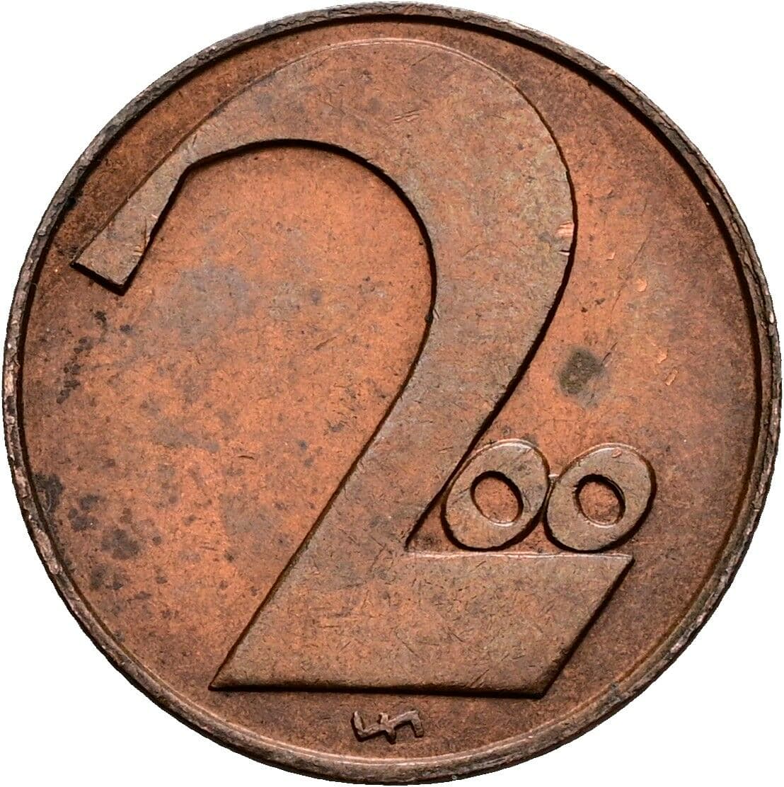 200 Kronen/2 Groschen 1924 – Vorderseite