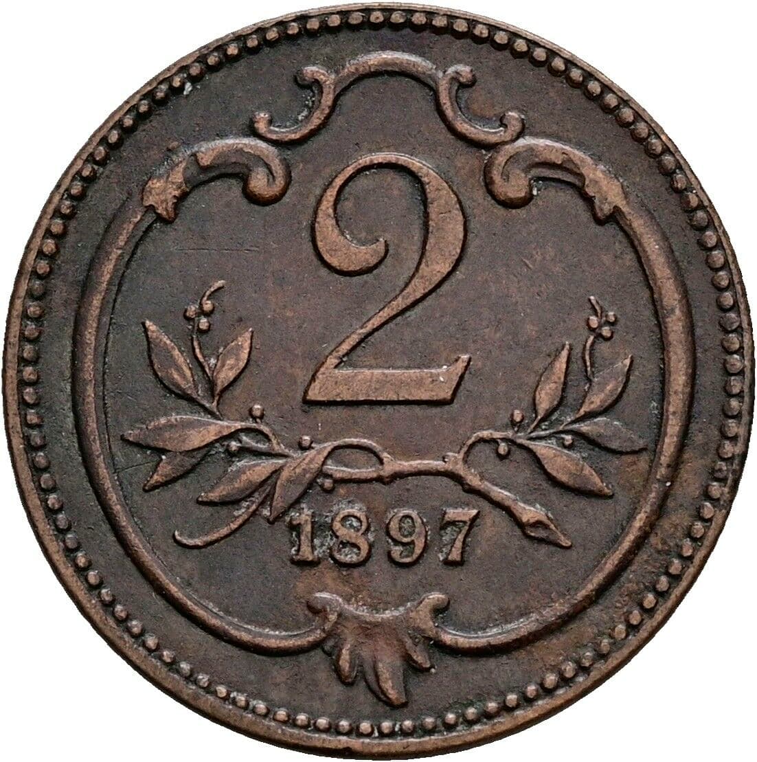 2 Heller Franz Joseph I. 1848-1916 1897 – Vorderseite