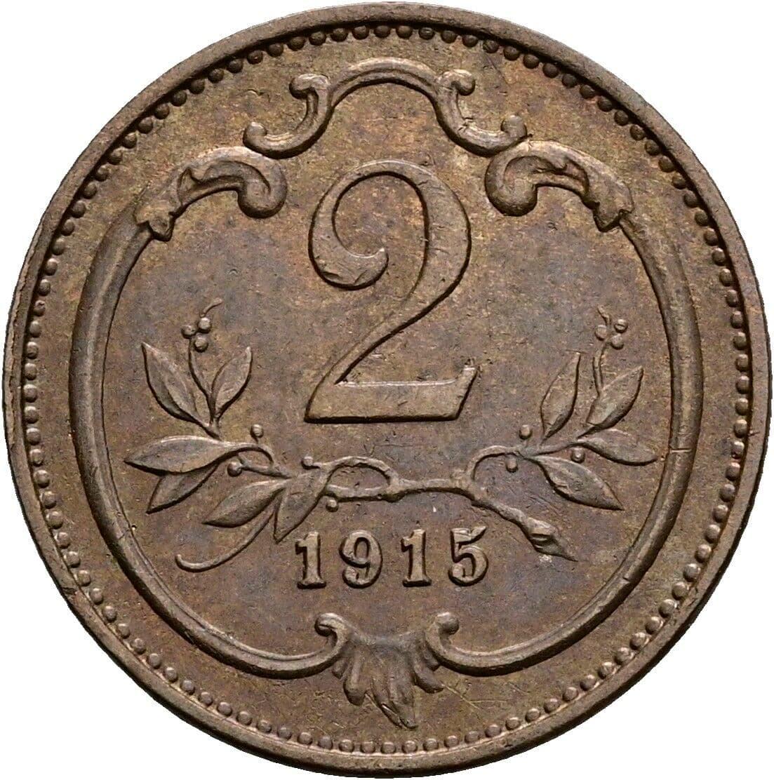 2 Heller Franz Joseph I. 1848-1916 1915 – Vorderseite