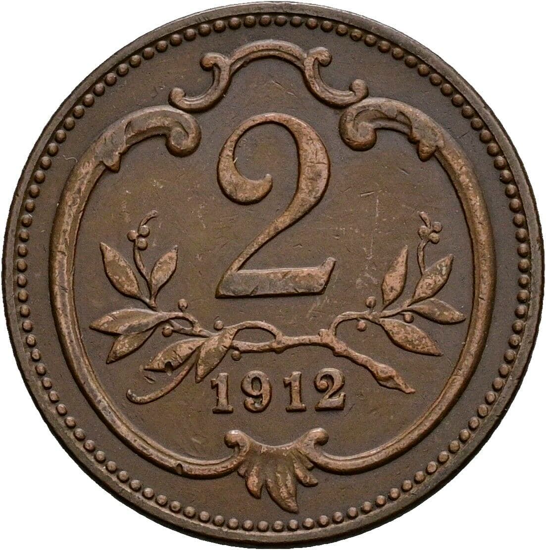 2 Heller Franz Joseph I. 1848-1916 1912 – Vorderseite