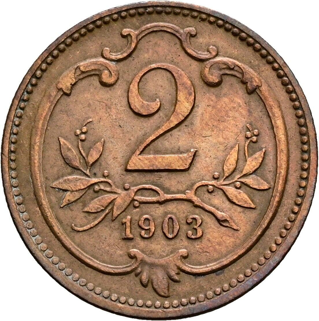 2 Heller Franz Joseph I. 1848-1916 1903 – Vorderseite