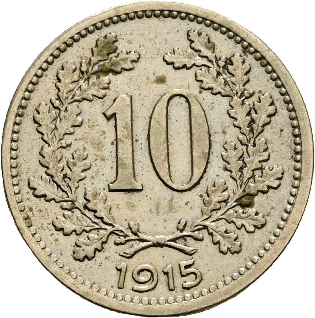 10 Heller Franz Joseph I. 1848-1916 1915 – Vorderseite