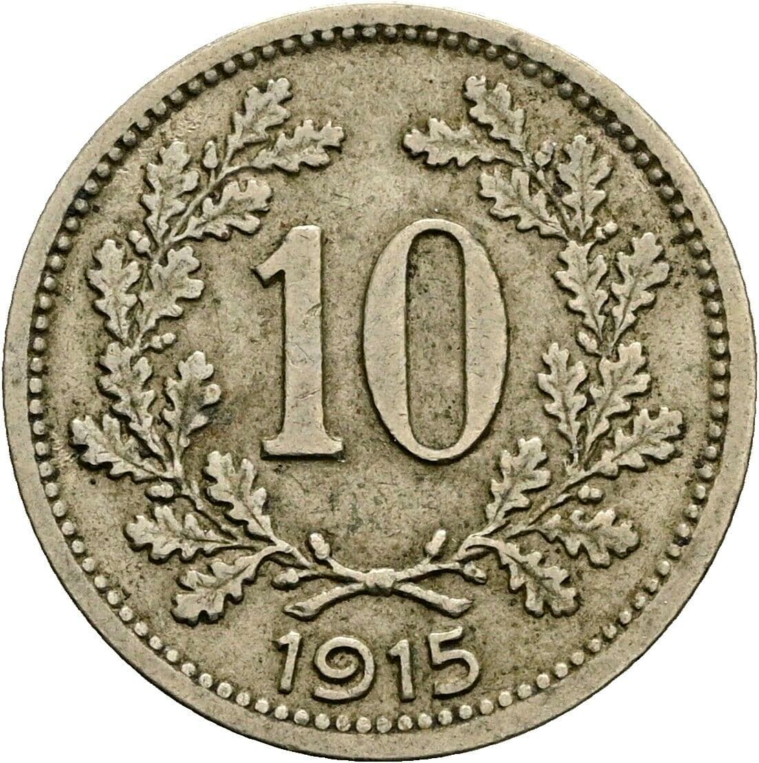 10 Heller Franz Joseph I. 1848-1916 1915 – Vorderseite