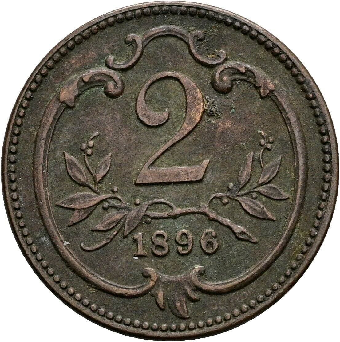 2 Heller Franz Joseph I. 1848-1916 1896 – Vorderseite