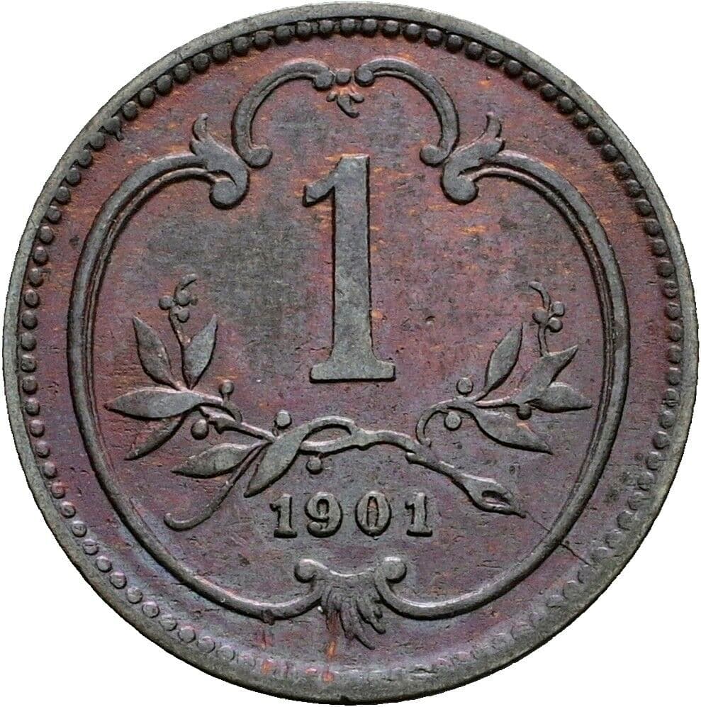 1 Heller Franz Joseph I. 1848-1916 1901 – Vorderseite