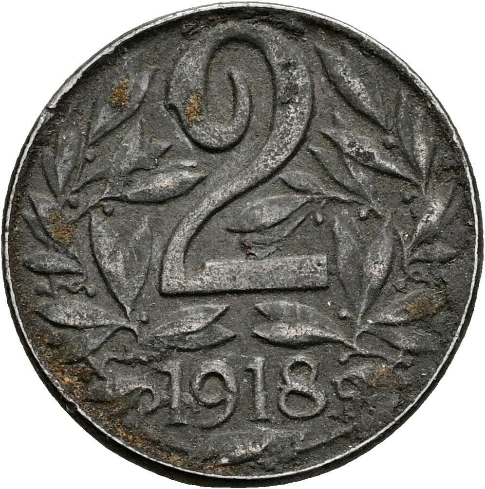 2 Heller Karl I. (1916-1918) 1918 – Vorderseite