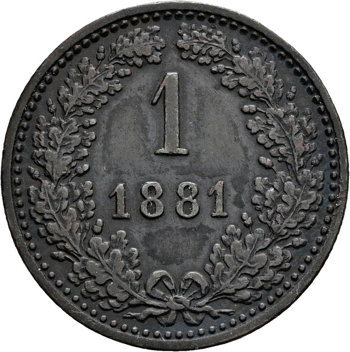 1 Kreuzer Franz Joseph I. 1848-1916 1881 – Vorderseite