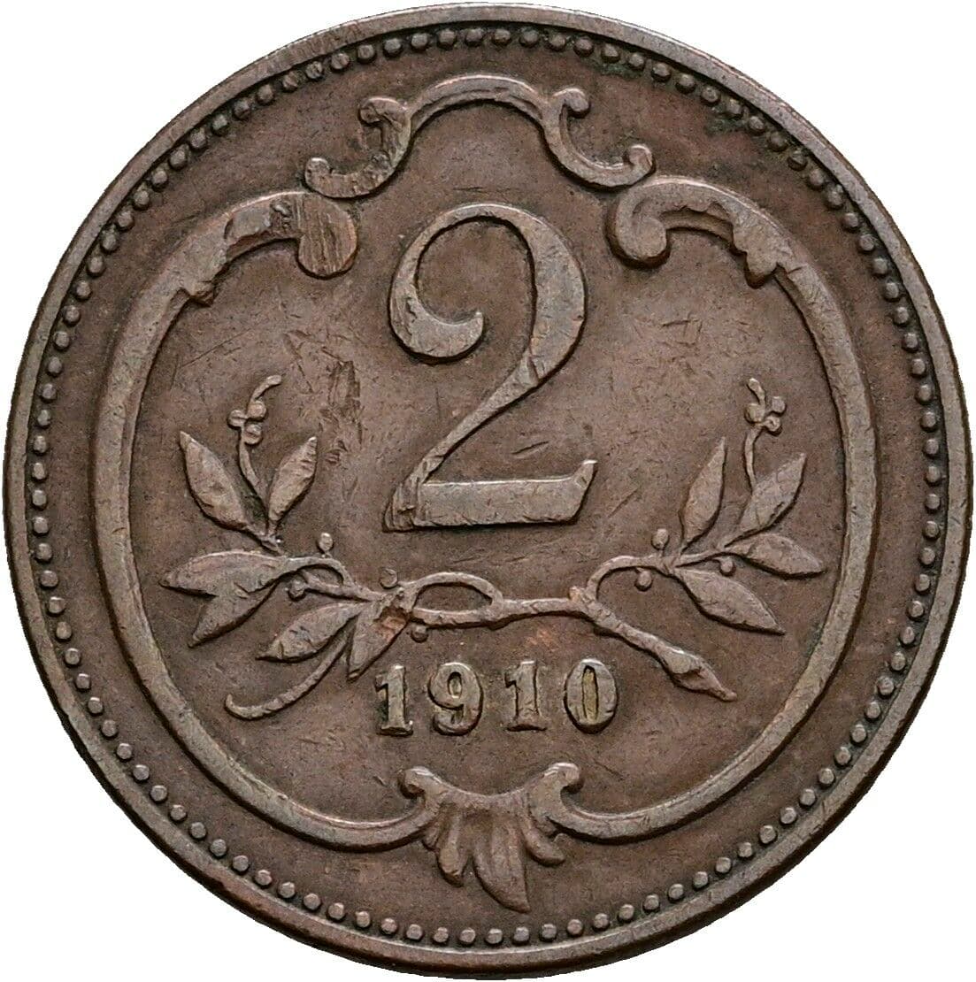 2 Heller Franz Joseph I. 1848-1916 1910 – Vorderseite