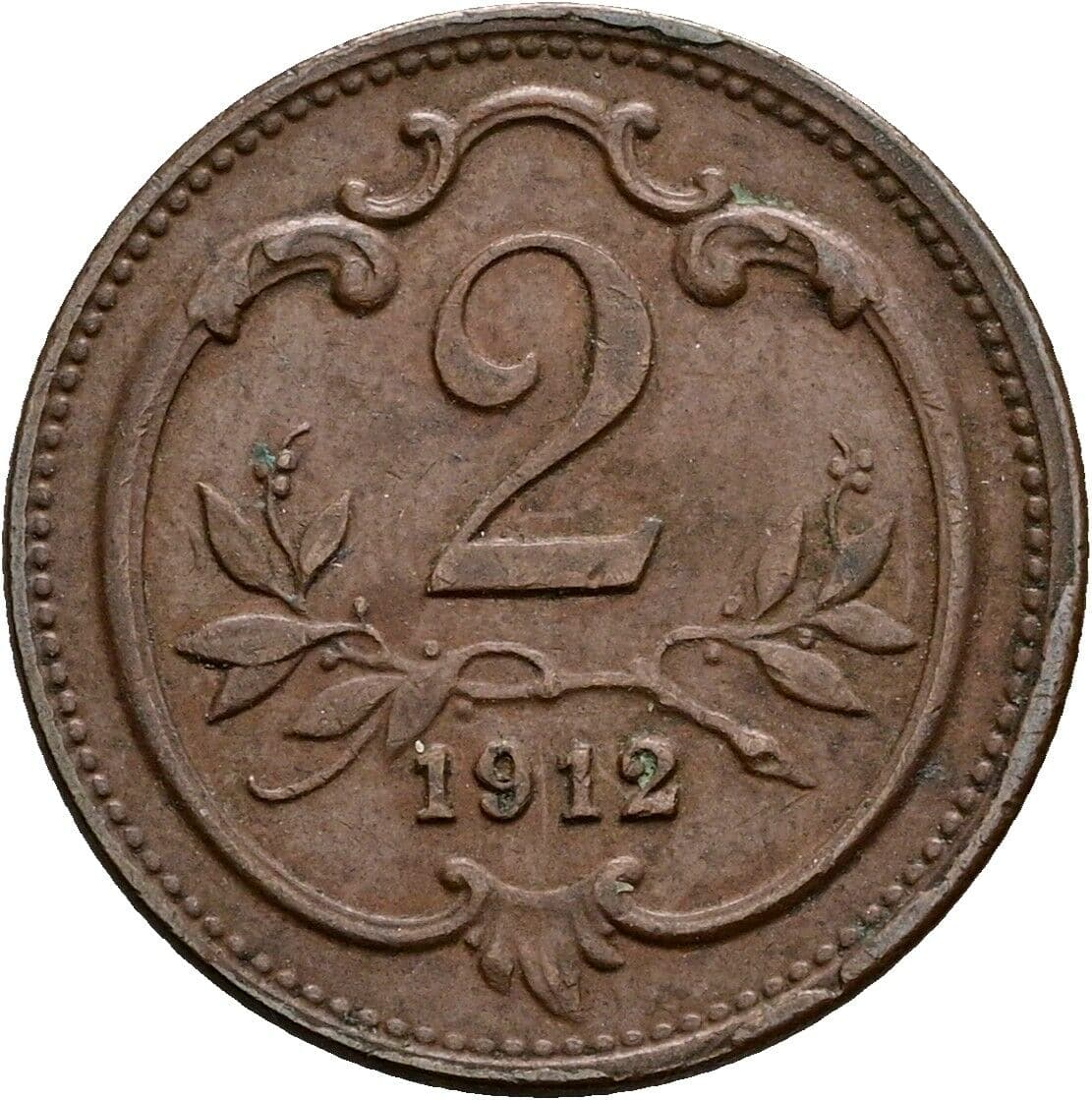 2 Heller Franz Joseph I. 1848-1916 1912 – Vorderseite