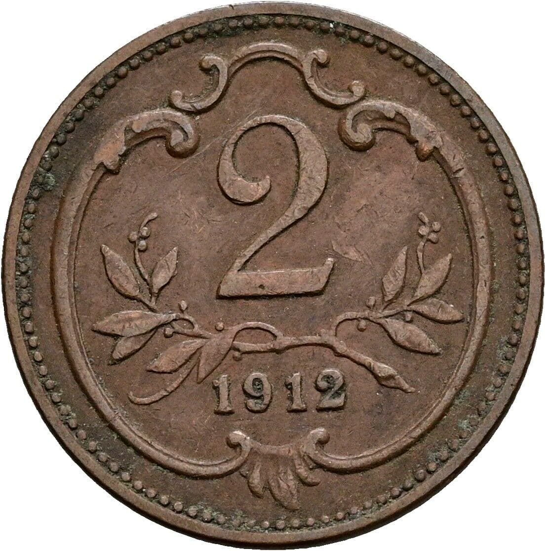 2 Heller Franz Joseph I. 1848-1916 1912 – Vorderseite