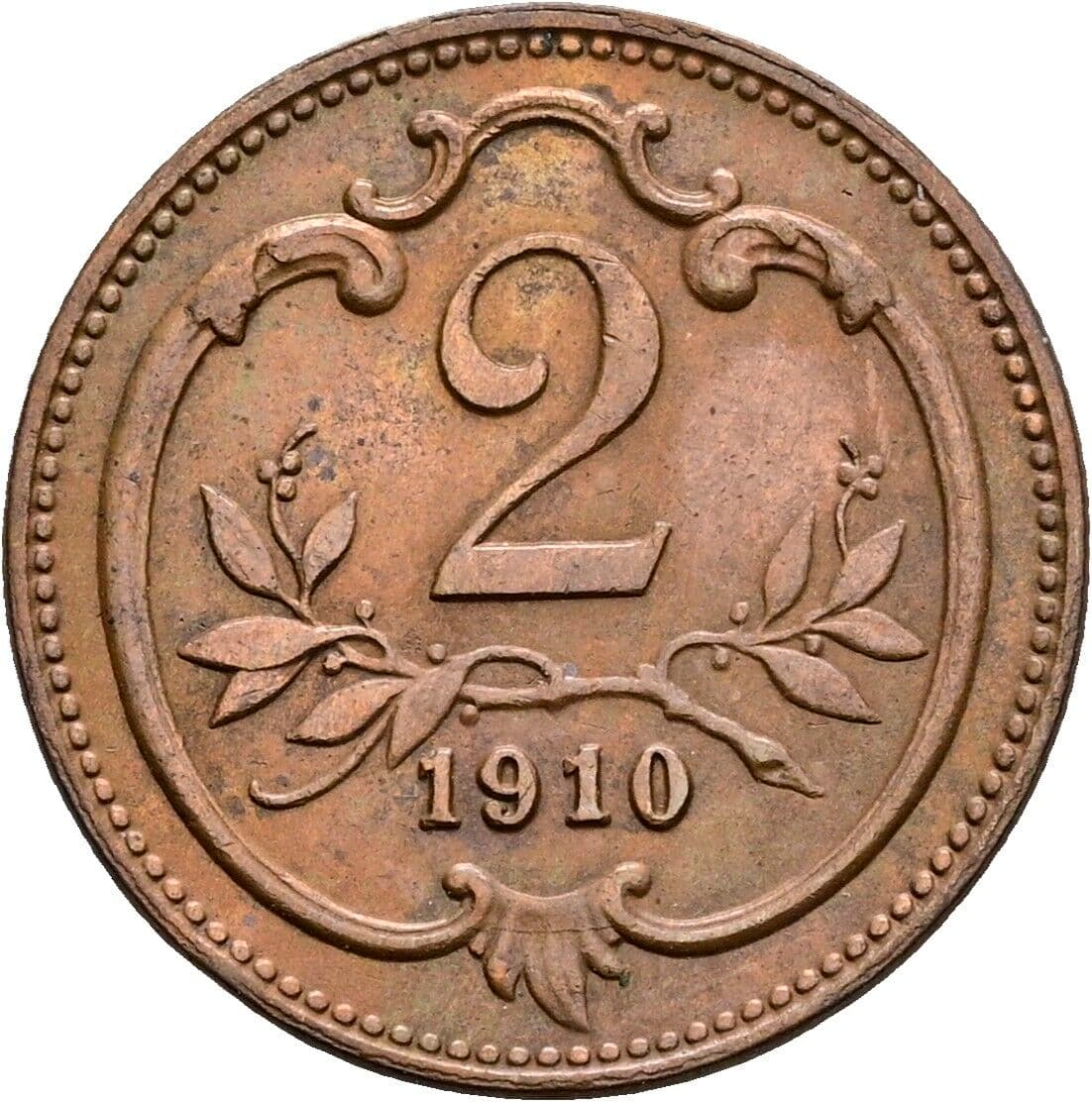 2 Heller Franz Joseph I. 1848-1916 1910 – Vorderseite