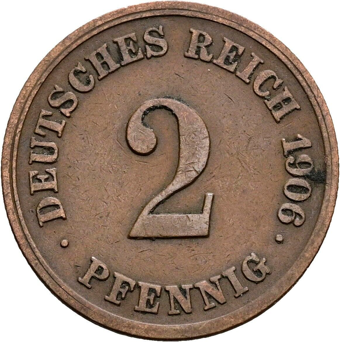 2 Pfennig 1906 E – Vorderseite