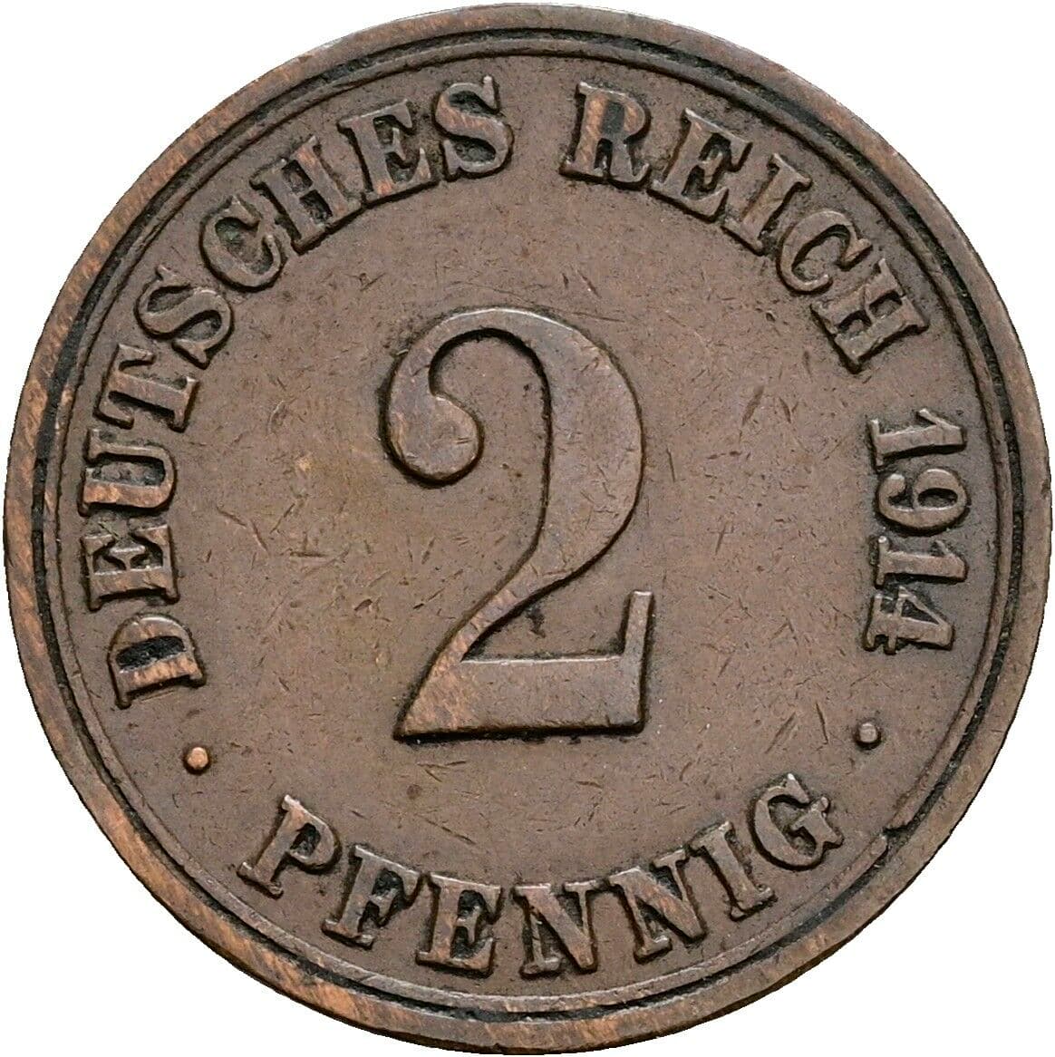 2 Pfennig 1914 A – Vorderseite