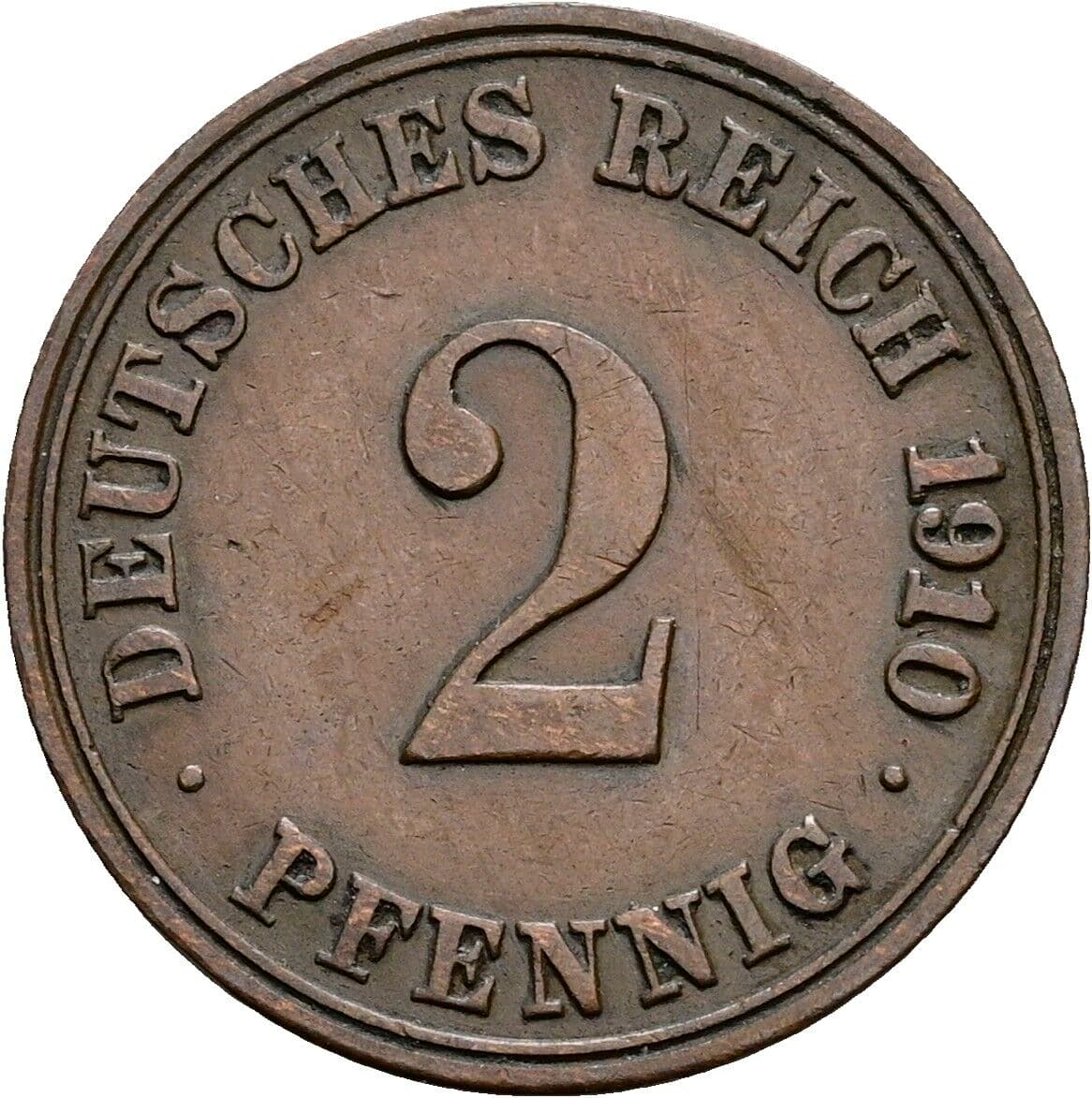 2 Pfennig 1910 A – Vorderseite