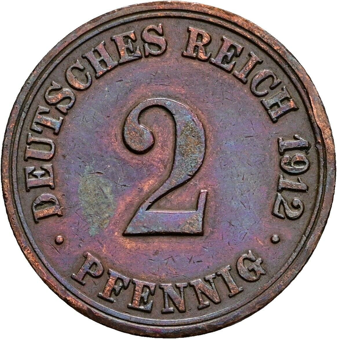 2 Pfennig 1912 A – Vorderseite