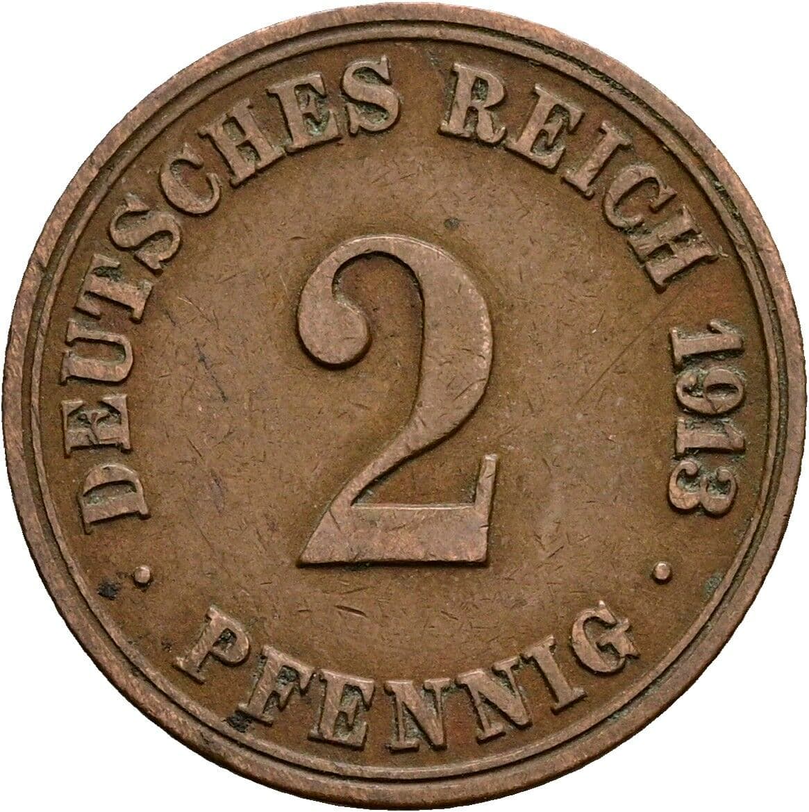 2 Pfennig 1913 A – Vorderseite