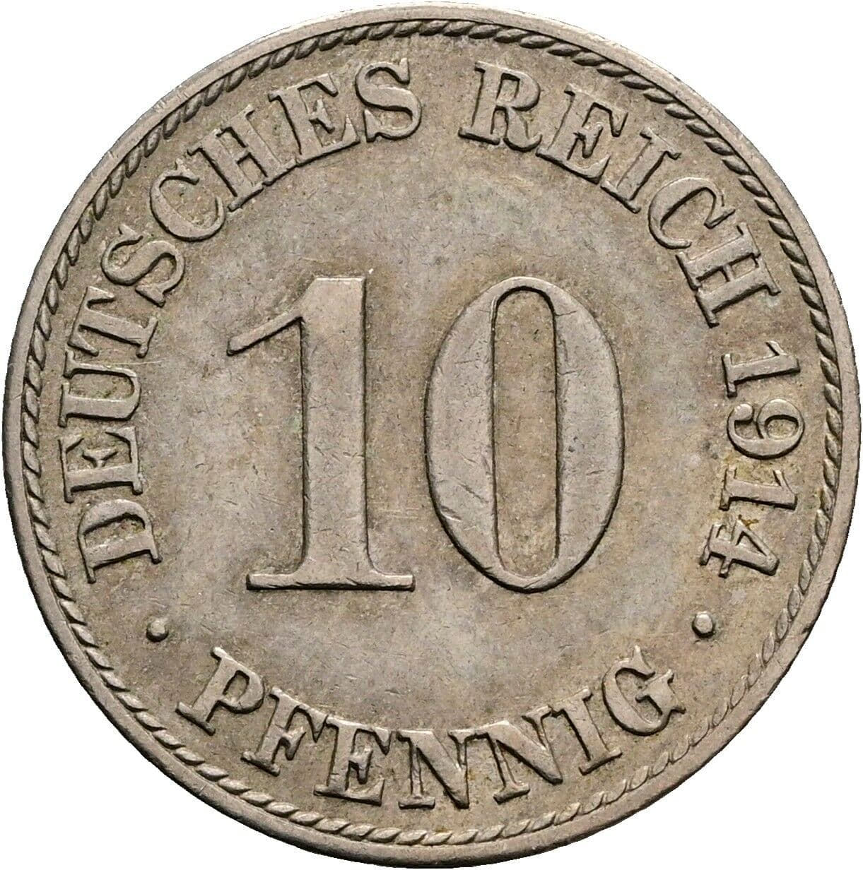 10 Pfennig 1914 A – Vorderseite