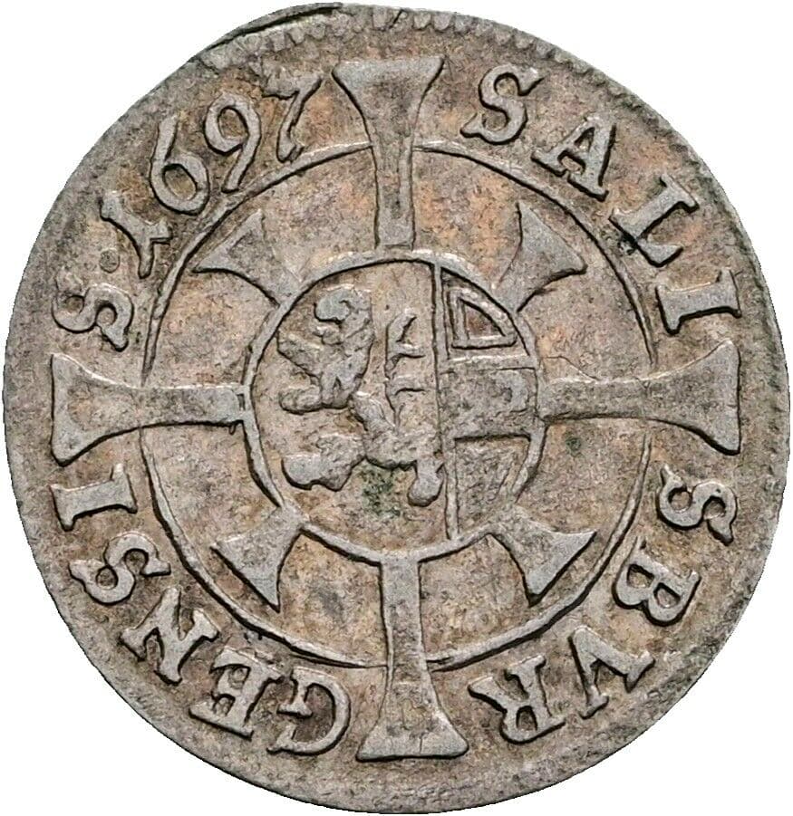 1 Kreuzer Johann Ernst Graf Thun-Hohenstein 1687-1709 1697 Salzburg – Vorderseite