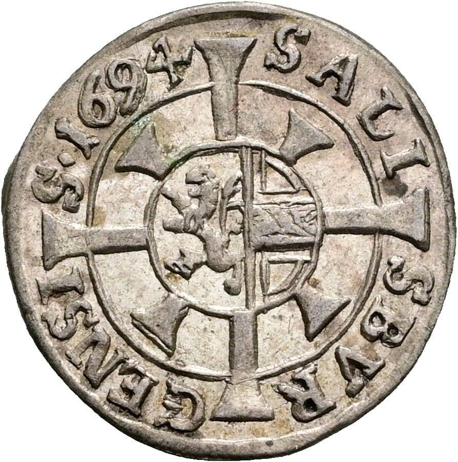 1 Kreuzer Johann Ernst Graf Thun-Hohenstein 1687-1709 1694 Salzburg – Vorderseite