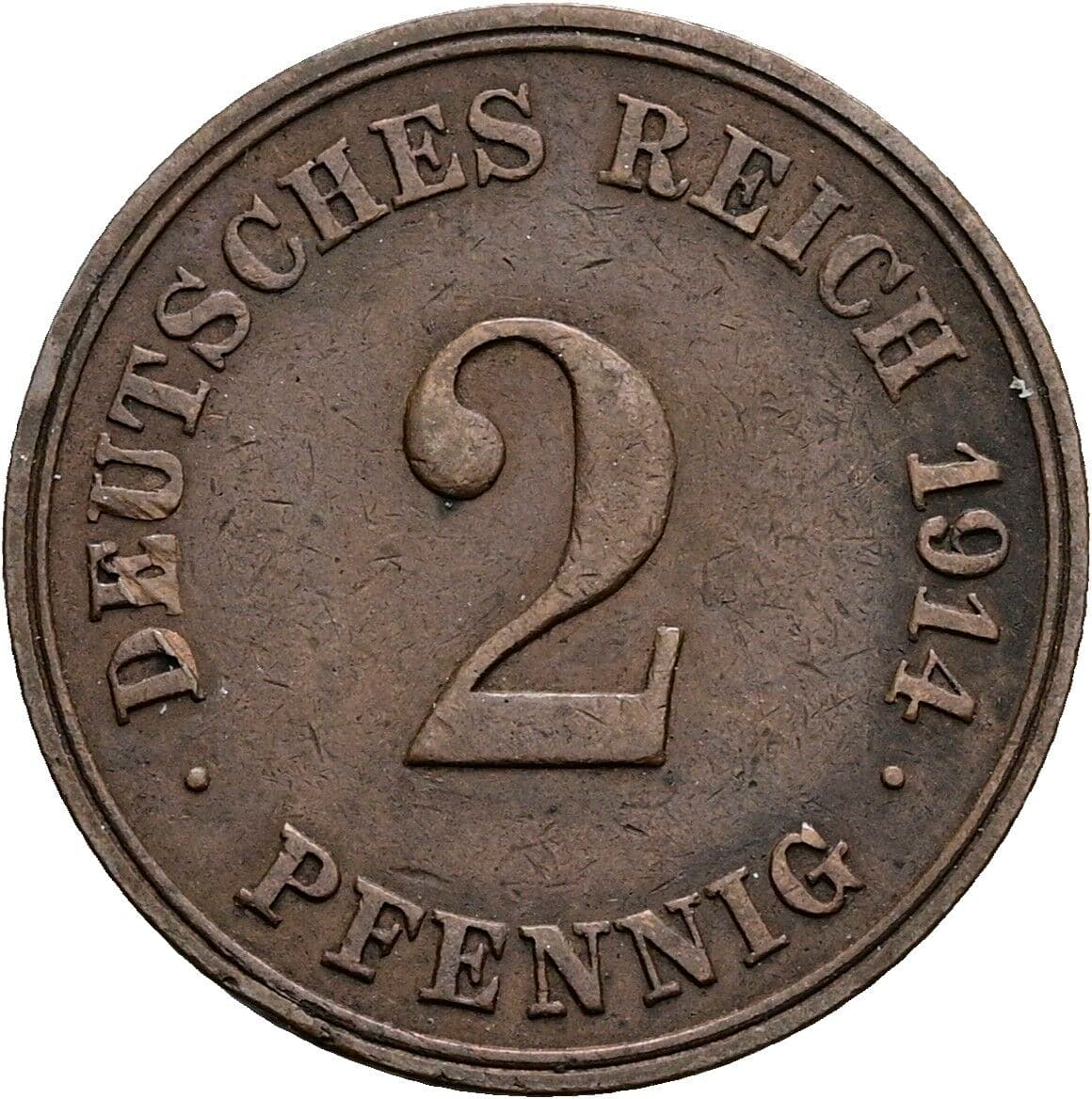 2 Pfennig 1914 E – Vorderseite